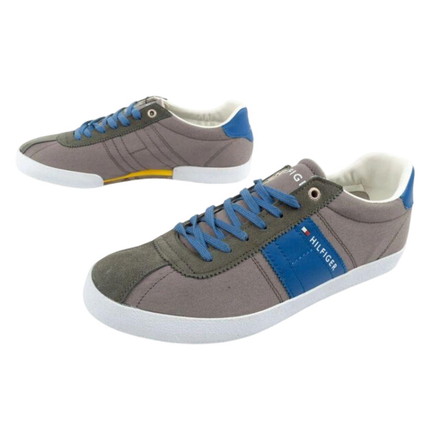 Tommy Hilfiger Leren schoen met contrast voor heren UTPP5115_greyblue large