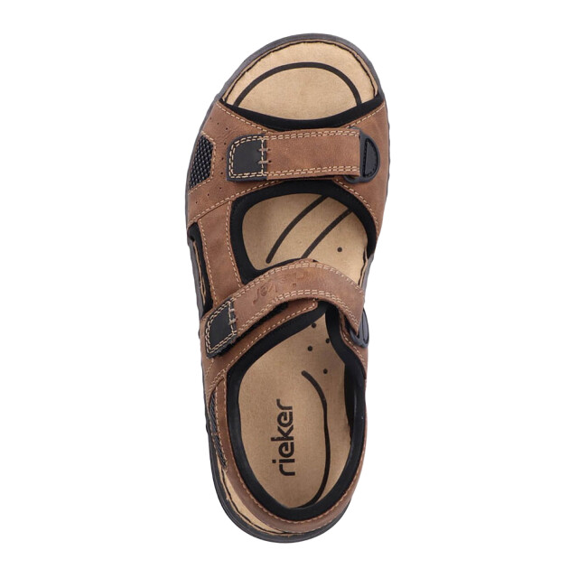 Rieker Leren sandalen met drukknoopsluiting voor heren UTPP4772_brown large