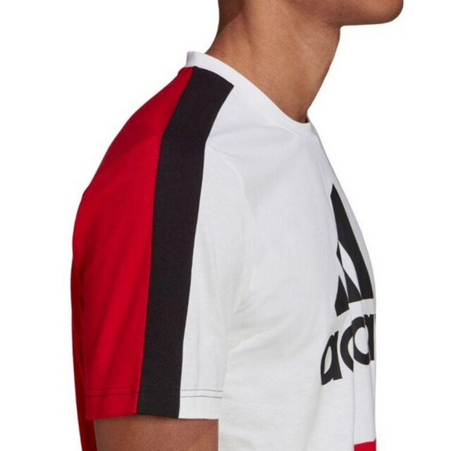 Adidas Heren essentials colour block single jersey t-shirt UTPP4226_whitered large