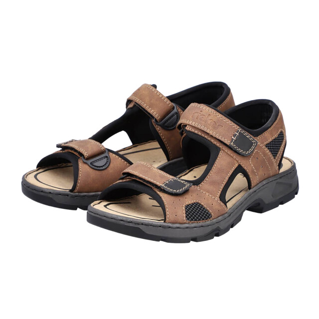 Rieker Leren sandalen met drukknoopsluiting voor heren UTPP4772_brown large