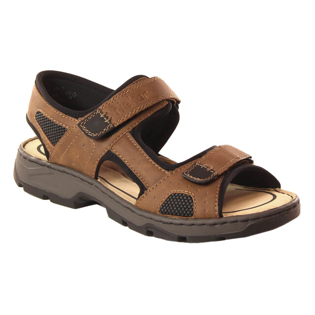 Rieker Leren sandalen met drukknoopsluiting voor heren UTPP4772_brown large