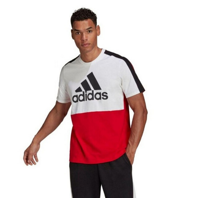 Adidas Heren essentials colour block single jersey t-shirt UTPP4226_whitered large