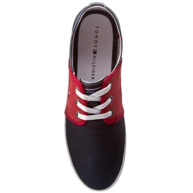 Tommy Hilfiger Heren freddy 6c leren trainers UTPP3047_rednavyblue large