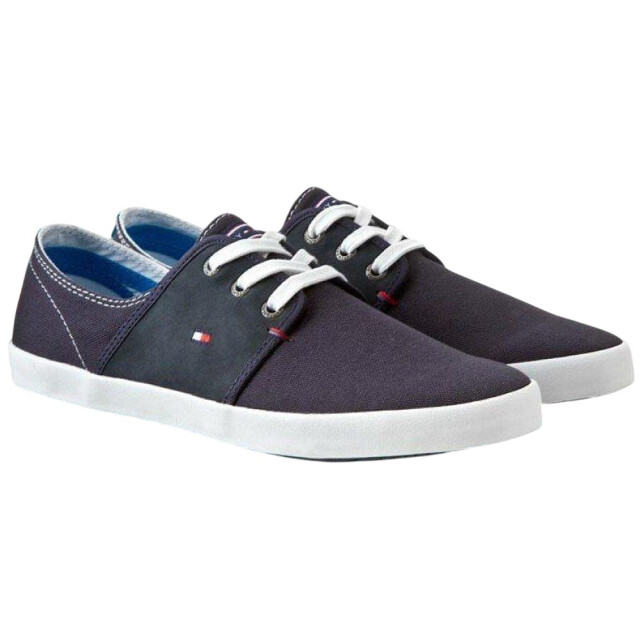 Tommy Hilfiger Heren freddy 6c leren trainers UTPP3047_navyblue large