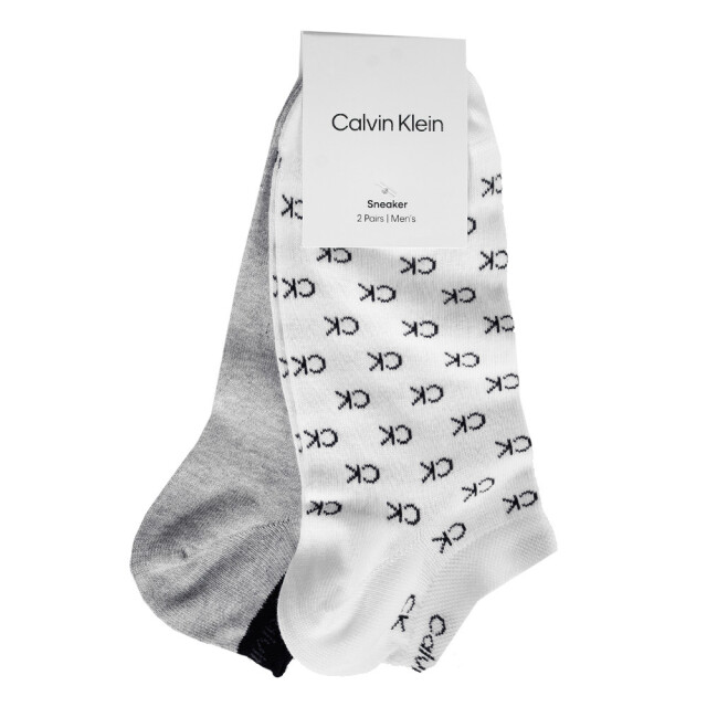 Calvin Klein Enkelsokken met all-over print voor heren (pak van 2) UTPP1608_whitegrey large