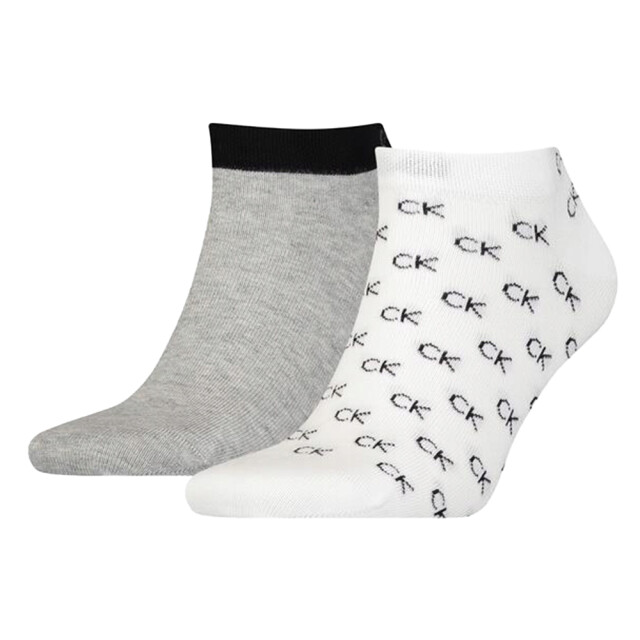 Calvin Klein Enkelsokken met all-over print voor heren (pak van 2) UTPP1608_whitegrey large