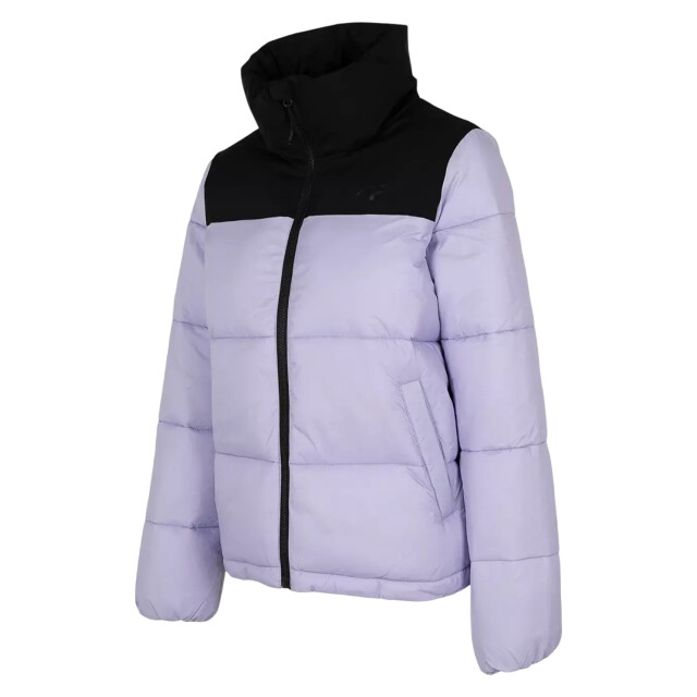 4F Dames h4z22 kudp014 gewatteerd jack met kleurblok UTMR2021_blackviolet large