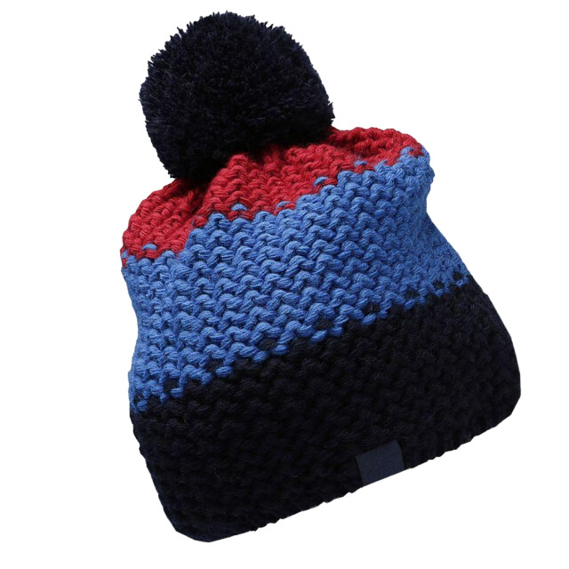 4F Kinder/kinder pom pom muts UTPP1101_blackredblue large