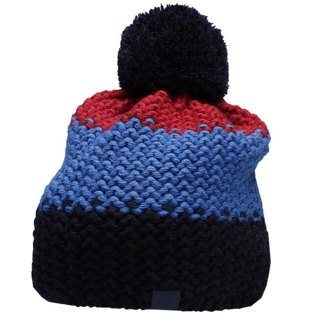 4F Kinder/kinder pom pom muts UTPP1101_blackredblue large
