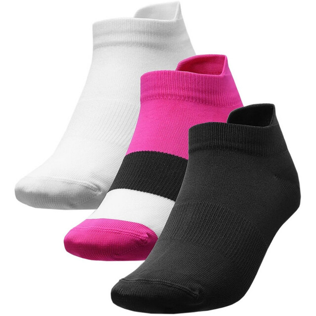 4F Dames h4l22 enkelsokken (set van 3) UTMR1309_whiteblackpink large