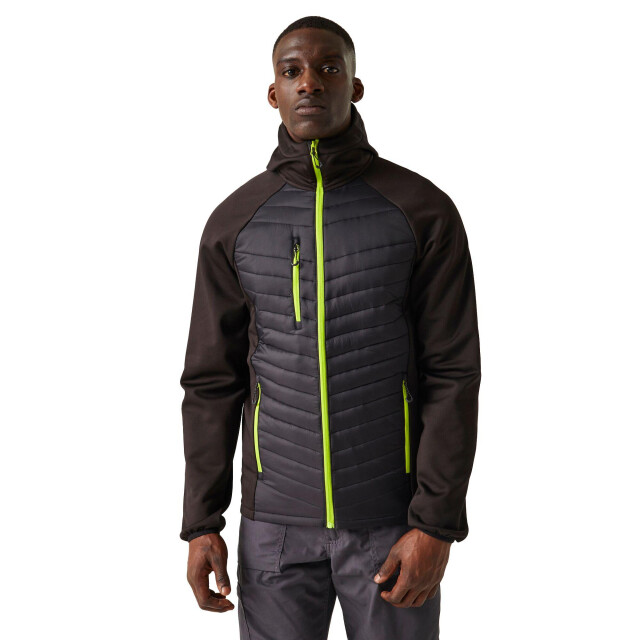 Regatta Heren navigate quilted hybride jas UTLT233_blacklimegreen large
