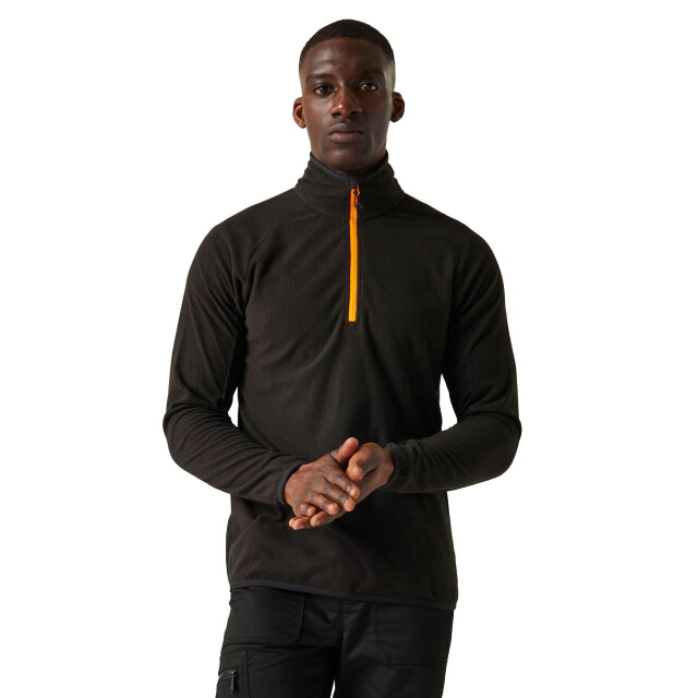 Regatta Heren navigate half zip fleece UTLT212_blackorangepop large