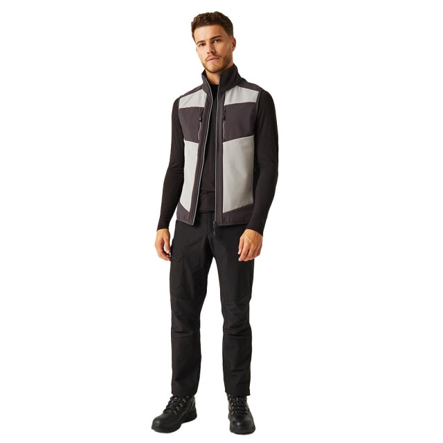 Regatta Heren e-volve colour block softshell bodywarmer UTLT209_mineralgreyash large