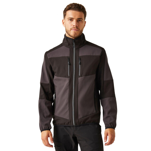Regatta E-volve 2-laags soft shell-jack voor volwassenen UTLT205_ashblack large
