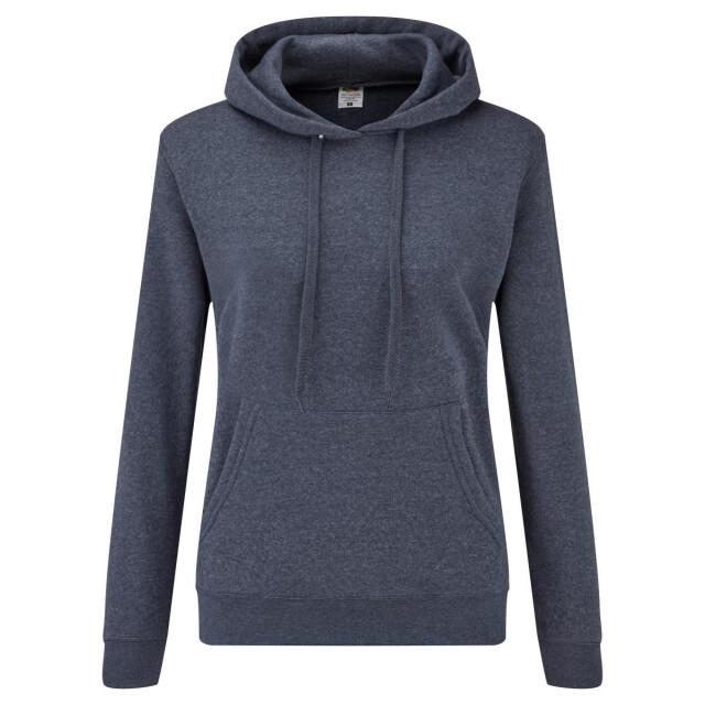 Fruit of the Loom Dames dame fit hooded sweatshirt / hoodie UTFK3361_heathernavy large Fruit of the Loom Dames dame fit hooded sweatshirt / hoodie UTFK3361_heathernavy large