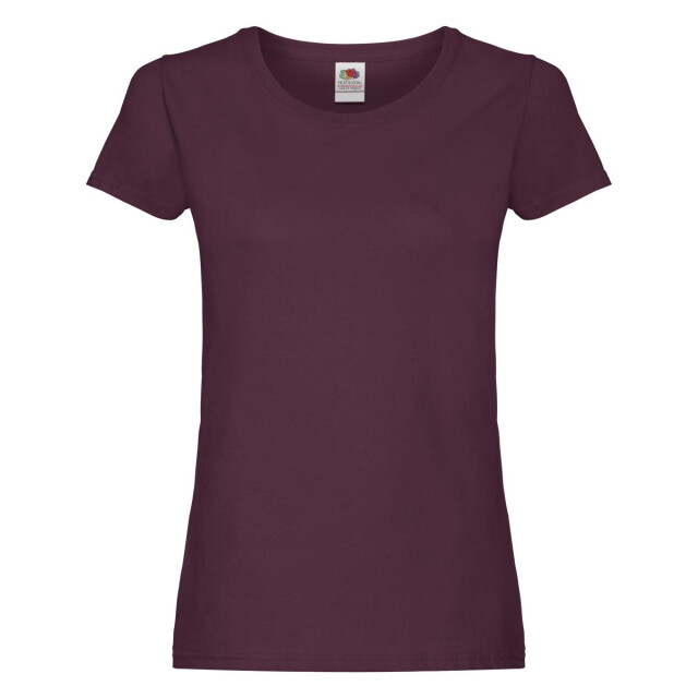 Fruit of the Loom Dames t-shirt UTFK3352_burgundy large