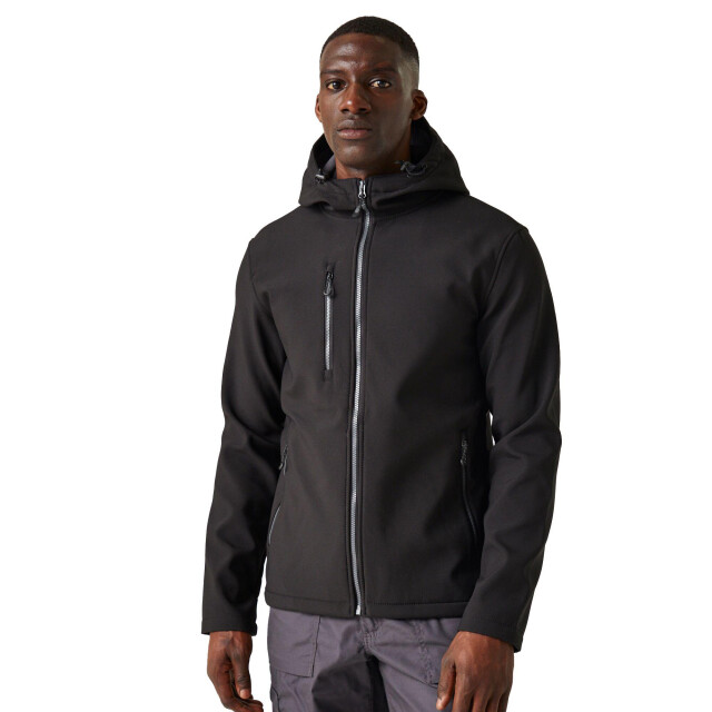 Regatta Heren navigate 2 layer soft shell jas UTLT394_blacksealgrey large