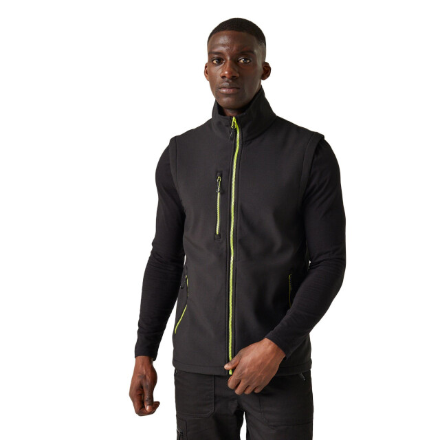Regatta Heren navigate softshell 2-laags bodywarmer UTLT399_blacklimegreen large