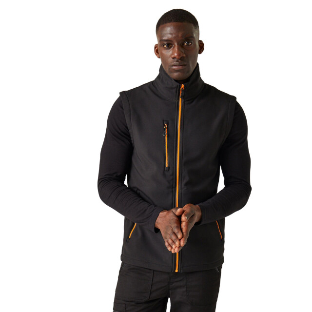 Regatta Heren navigate softshell 2-laags bodywarmer UTLT399_blackorangepop large