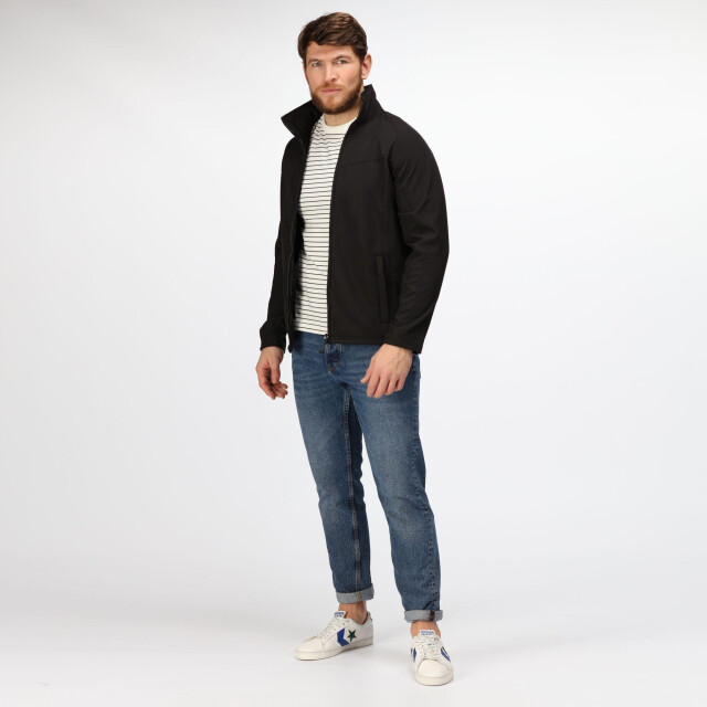 Regatta Roestige heren softshell windbestendige fleece jacket UTLT381_allblack large