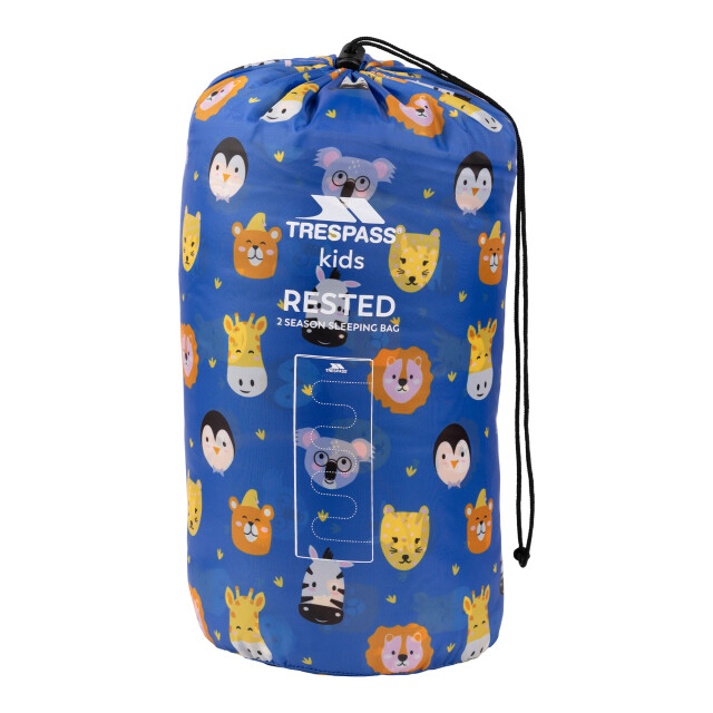 Trespass Slaapzak voor kinderen/kinderen met dierenprint voor 2 seizoenen UTTP7004_bluemulticoloured large
