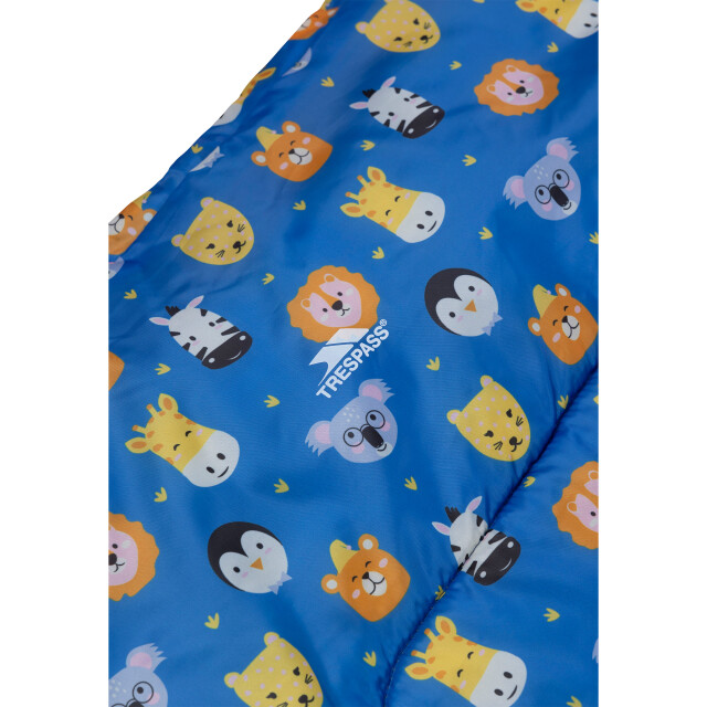 Trespass Slaapzak voor kinderen/kinderen met dierenprint voor 2 seizoenen UTTP7004_bluemulticoloured large