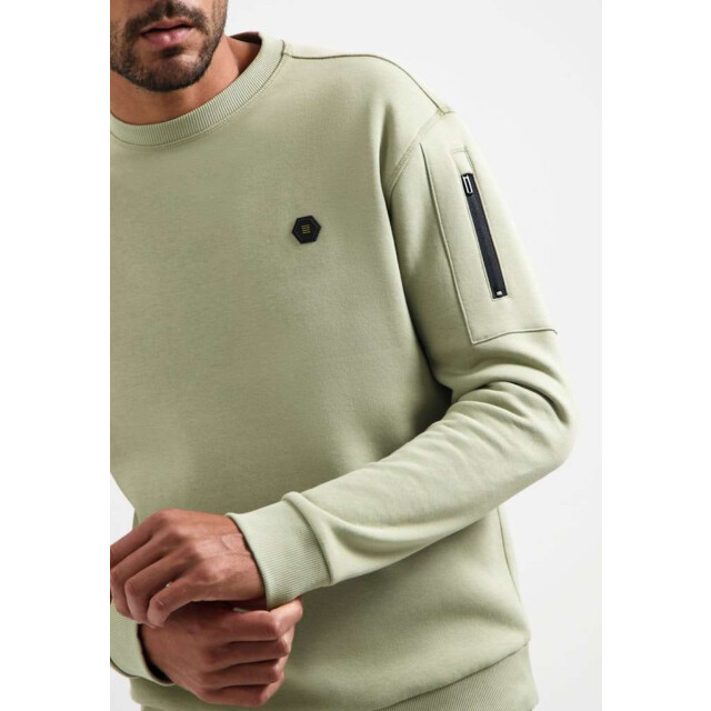 No Excess Sweater crewneck brushed inside light moss 29130857-197 large