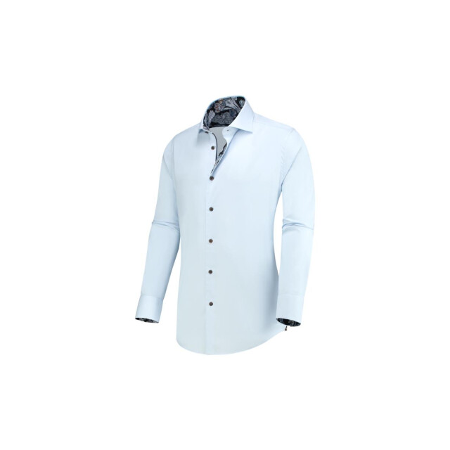 Circle of Gentlemen Lancelot effen overhemd met contrasten stretch kwaliteit 234-20002-500- large
