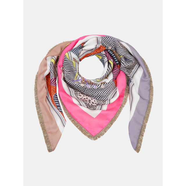 Mucho Gusto Sjaal st. tropez viscose met gele bloemen MUCHO GUSTO® Sjaal Genova Kleurrijke Strikken Patchwork large