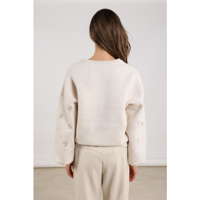 Nukus Nkf03029 9 amadora sweater flowerstuds sand NKF03029  9 large