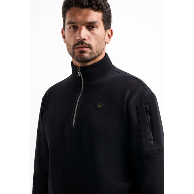 No Excess Sweater half zip brushed black 29130851-020 large
