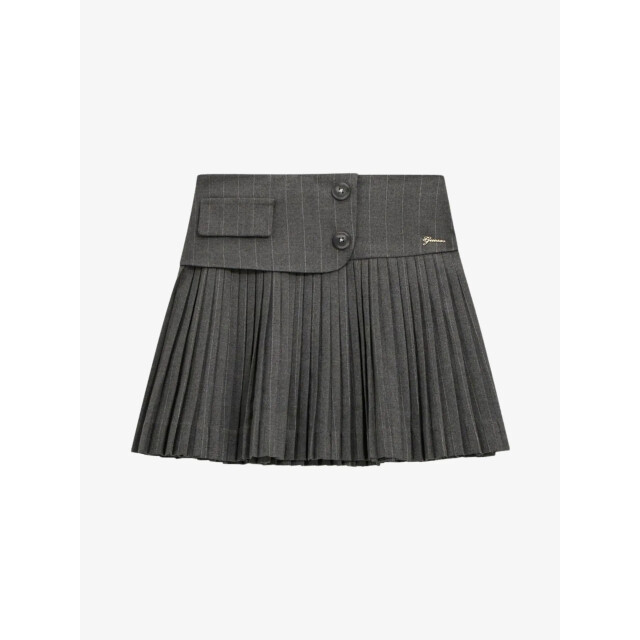 Guess Meisjes rok pinstripe pleated mini light grey melange J5BD01-W3150-S92W large