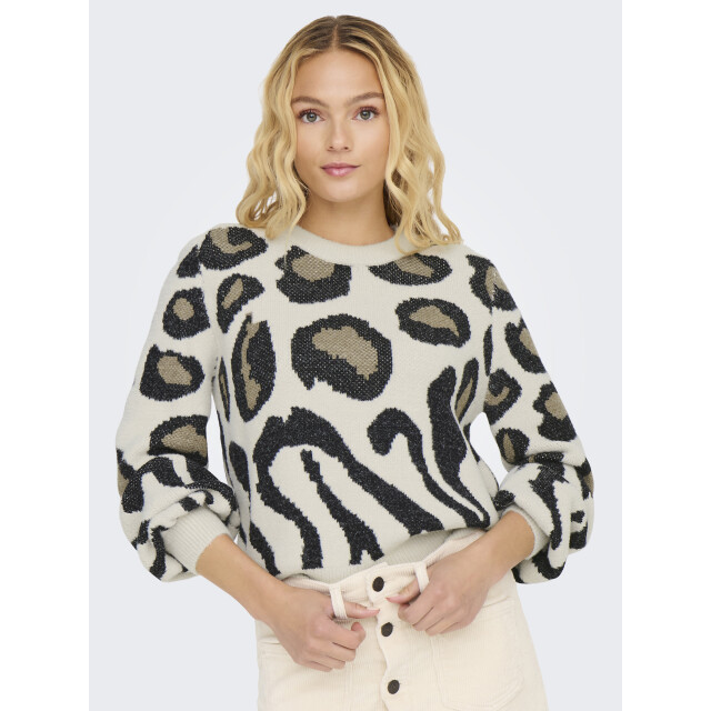 Jacqueline de Yong lorraine animal l/s pullover knt 15292890 /black malt 06712.939.0005 large