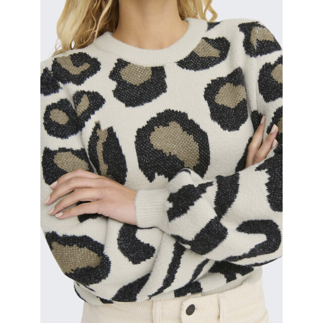 Jacqueline de Yong lorraine animal l/s pullover knt 15292890 /black malt 06712.939.0005 large