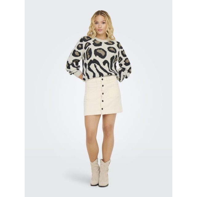 Jacqueline de Yong lorraine animal l/s pullover knt 15292890 /black malt 06712.939.0005 large