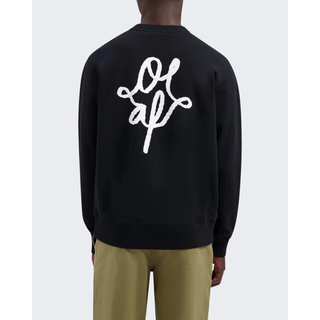 Olaf Hussein Heren monogram graphic crewneck M2202142-Black large Olaf Hussein Heren monogram graphic crewneck M2202142-Black large