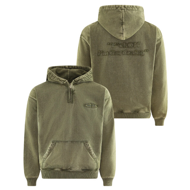 Bram's Fruit Heren cut & sew quarter zip hoodie 942-942 large
