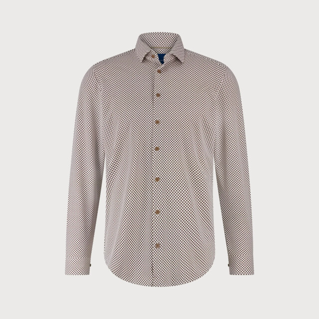 Blue Industry Het overhemd met geprint dessin | 6008.52-BROWN large