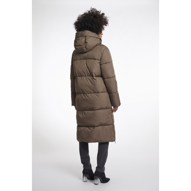 Rino & Pelle long hooded padded coat tessa.7002512 dark toffee 06111.870.0002 large