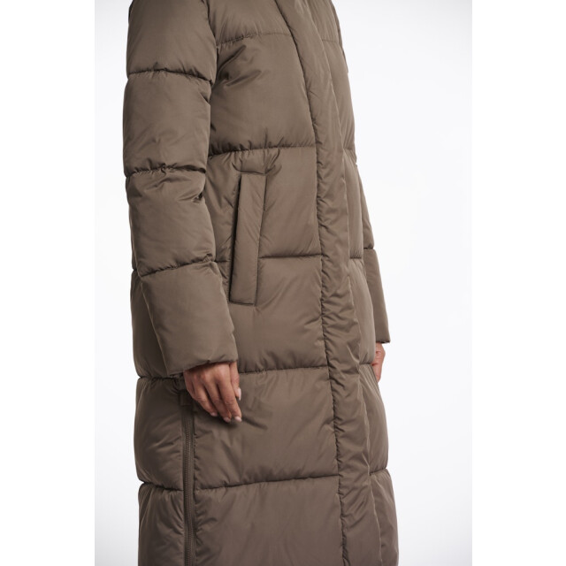 Rino & Pelle long hooded padded coat tessa.7002512 dark toffee 06111.870.0002 large