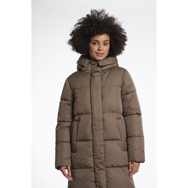 Rino & Pelle long hooded padded coat tessa.7002512 dark toffee 06111.870.0002 large