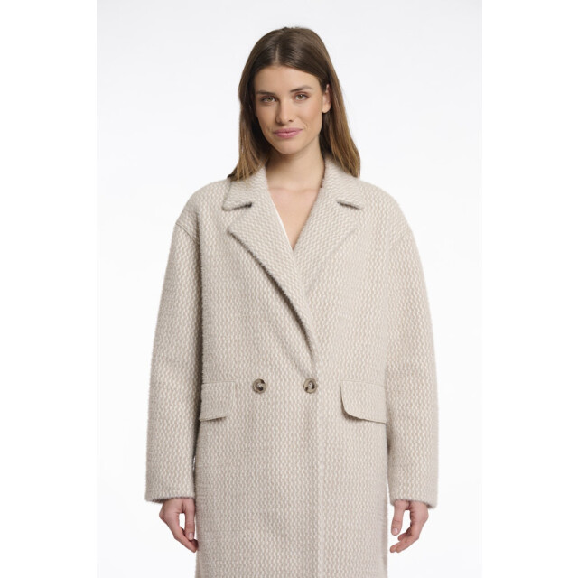 Rino & Pelle double breasted coat inge.7002511 pale birch frames 06118.829.0006 large