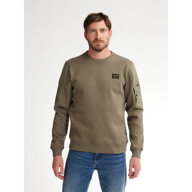 Petrol Industries Heren trui- m-3050-swr322 6174 mossy stone Petrol Sweater M 3050 SWR322 6174MossyStone large