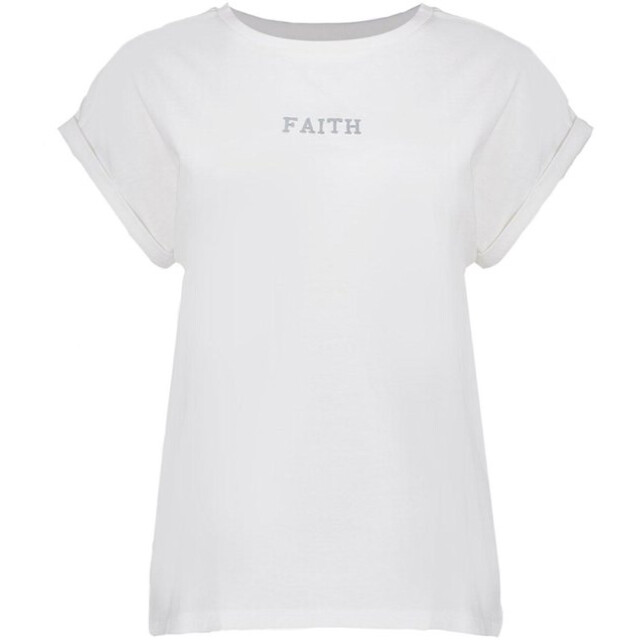 Geisha t-shirt embroidered word 52607-41 10 off-white/silver 06011.112.0181 large