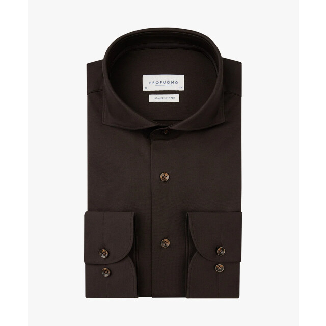 Profuomo Ppwh30026e prufuomo japanese knitted shirt sc brown PPWH30026E large