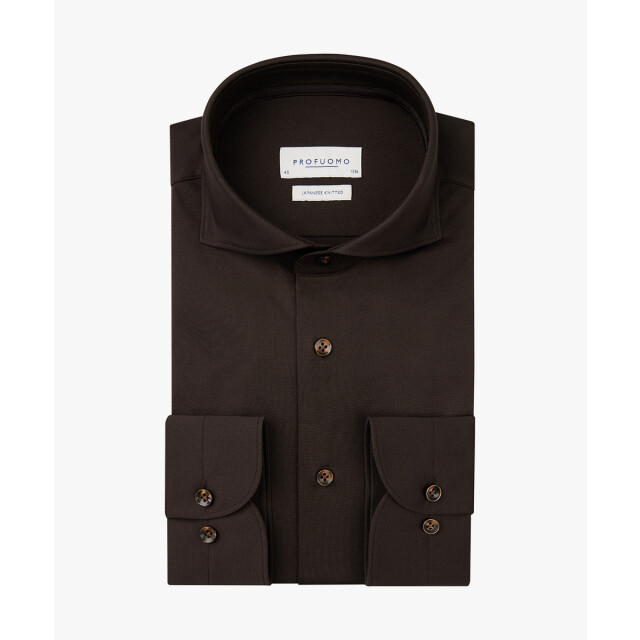 Profuomo Ppwh30026e prufuomo japanese knitted shirt sc brown PPWH30026E large