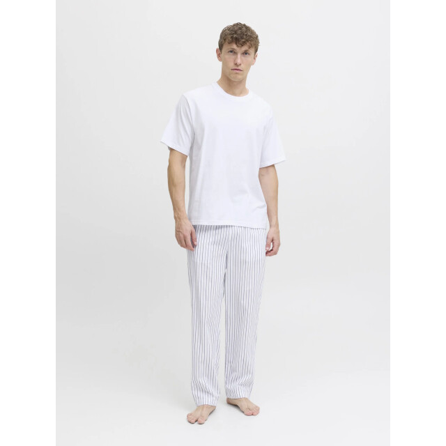 Jack & Jones Heren pyjama set lange pyjamabroek jacflorence gestreept 12282813-Bright White large