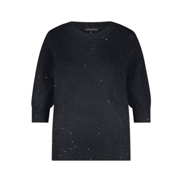 Tramontana short sleeve sequin jumper o02-17-601 009001 black melange 06712.990.0101 large