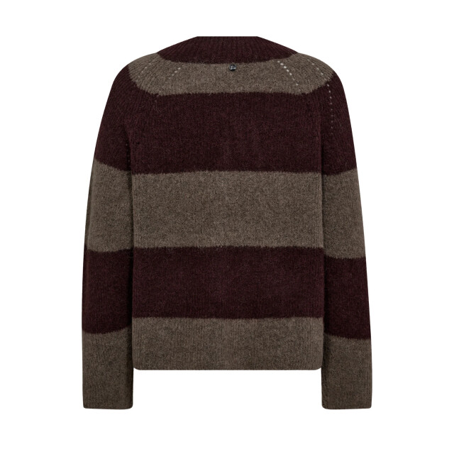 Mos Mosh 173090 159 mosmosh mm taci stripe ls v-neck knit fudge 173090 159 large