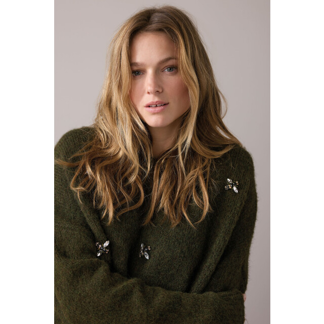 Summum 7s7944-7997 655 embellished sweater cozy melange knit dark camo 7s7944-7997 655 large